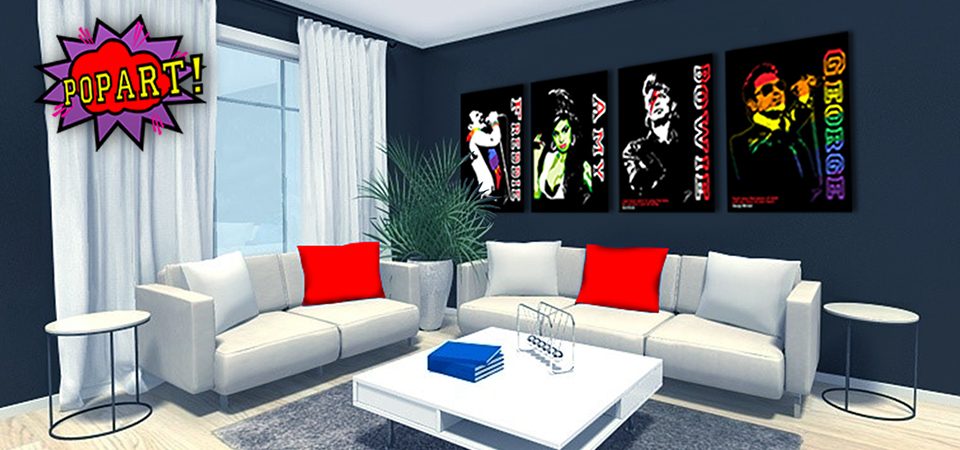 POPART Canvases on Wall